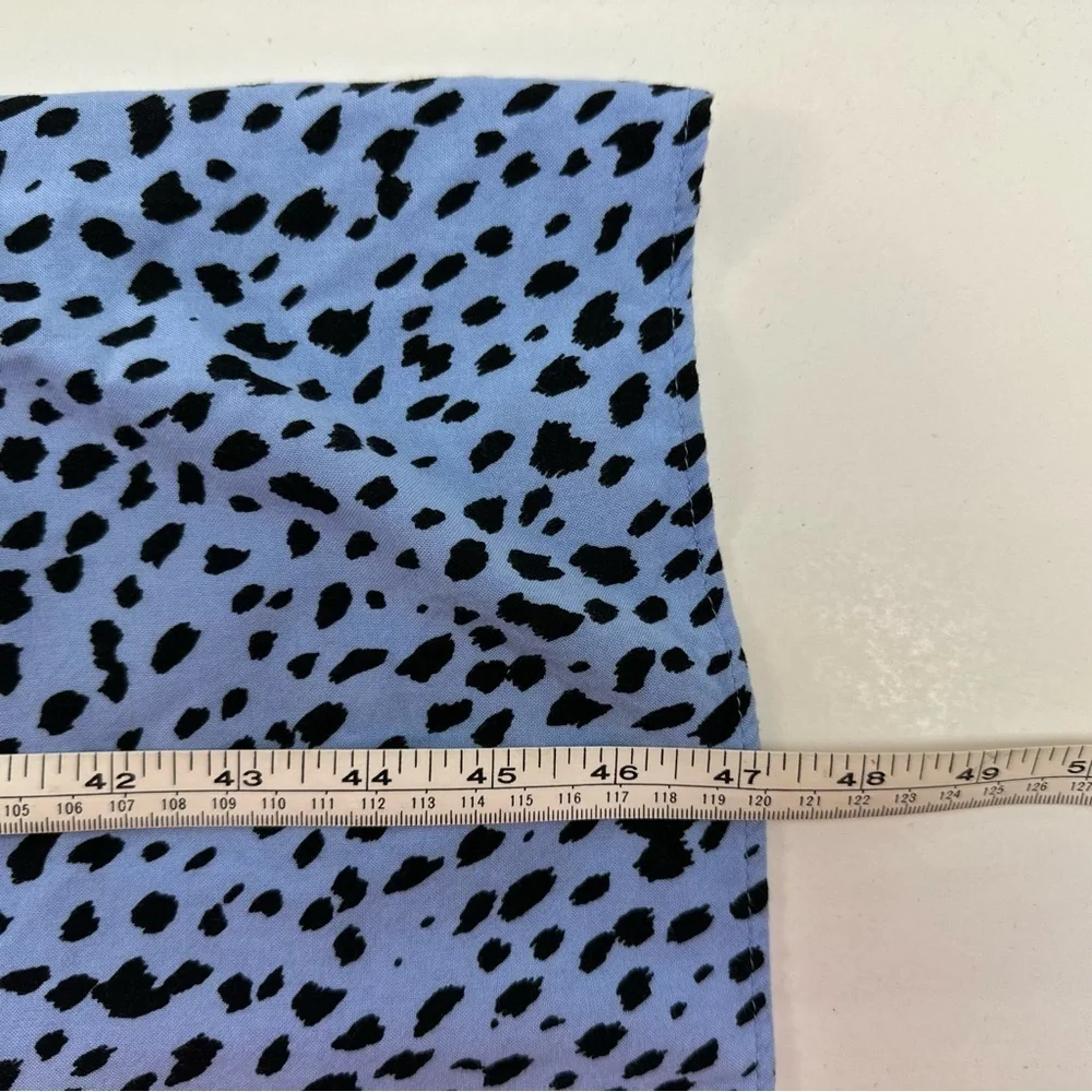 Bershka Blue Animal Print Shirt Dress Womens Medium 3/4 Sleeves - Picture 6 of 8